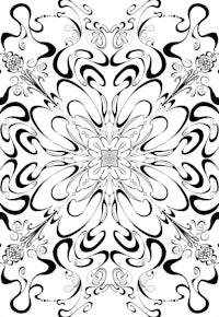 a black and white coloring page with an ornate design
