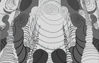 a black and white drawing of a tree