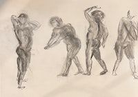 a drawing of a group of nudes in various poses