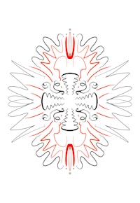 a mandala with an orange design on a white background