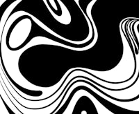 a black and white abstract design with swirls